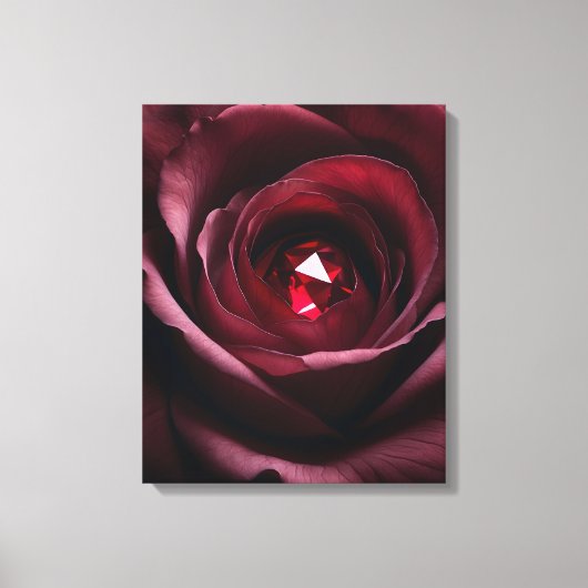 Satinheart Rouge – Gemstone Rose Canvas Afdruk (Voorkant)
