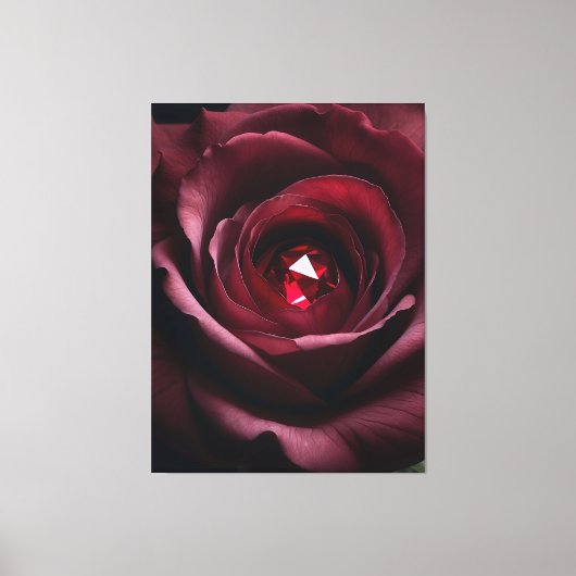 Satinheart Rouge – Gemstone Rose Canvas Afdruk (Voorkant)