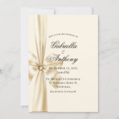 Satinlint Crème Huwelijk Kaart (Voorkant)