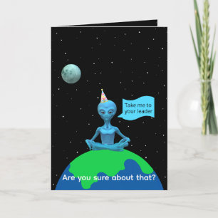 Satire Alien Birthday Kaart door Jo Afbeeldingen