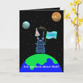 Satire Alien Birthday Kaart door Jo Afbeeldingen (Gele Bloem)