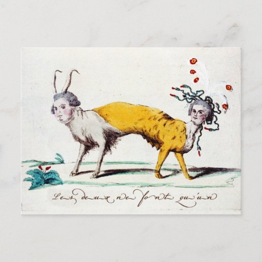 Satire on Louis XVI en Marie Antoinette Briefkaart (Voorkant)