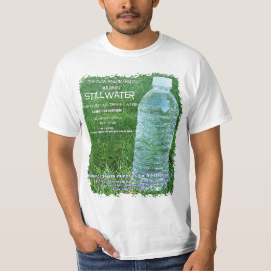 satire parody spoed water flesetiket t-shirt (Voorkant)
