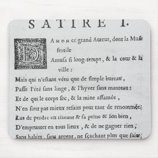 "Satires" van Nicolas Boileau Muismat (Voorkant)