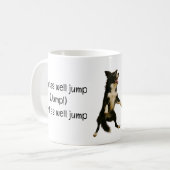 Satirical Jump Song Titel & Songtekst Jumping Dog Koffiemok (Voorkant links)