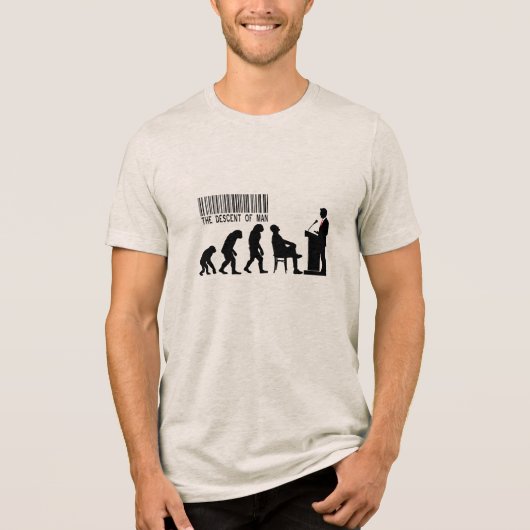 Satirical Red Politician Silhouette  Tri-Blend Shirt (Voorkant)
