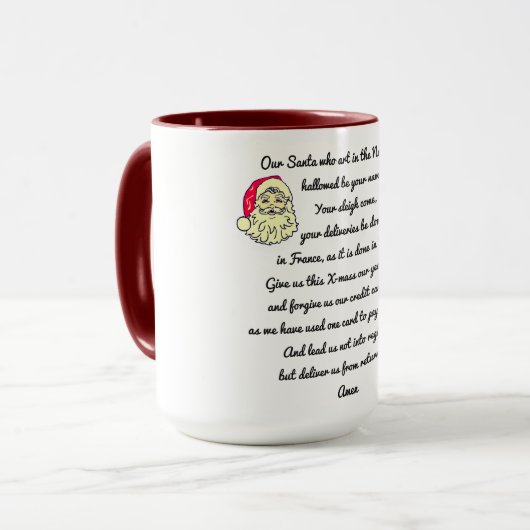 Satirisch: De kerstgeest Mok (Voorkant links)