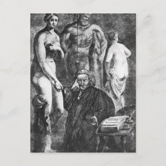 Satirisch portret van Laurence Sterne, c.1761 Briefkaart (Voorkant)