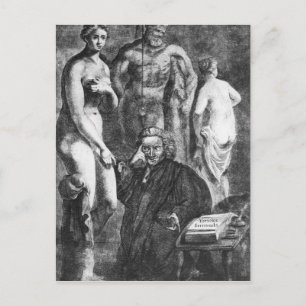 Satirisch portret van Laurence Sterne, c.1761 Briefkaart