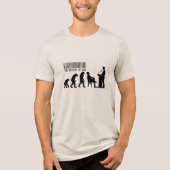 Satirische Blauwe Politicus Silhouet  Tri-Blend Shirt (Voorkant)