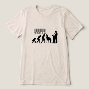 Satirische Blauwe Politicus Silhouet  Tri-Blend Shirt
