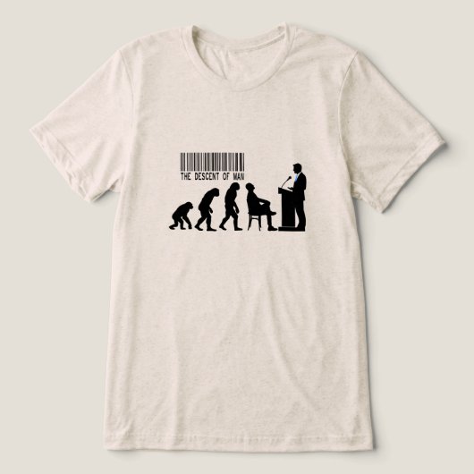 Satirische Blauwe Politicus Silhouet  Tri-Blend Shirt (Design voorkant)