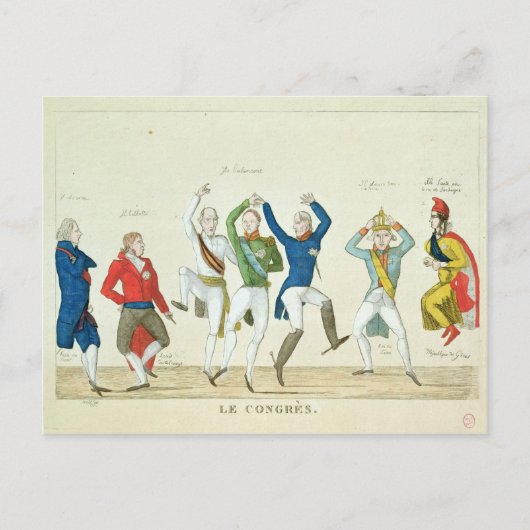 Satirische cartoon die de sleutel afschilderen briefkaart (Voorkant)