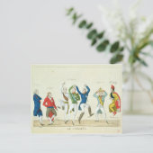 Satirische cartoon die de sleutel afschilderen briefkaart (Staand voorkant)