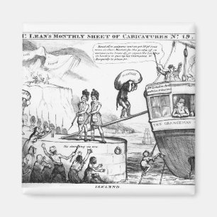 Satirische Cartoon over de staat Ierland Magneet