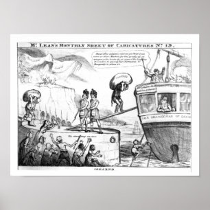 Satirische Cartoon over de staat Ierland Poster