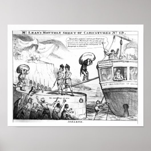 Satirische Cartoon over de staat Ierland Poster (Voorkant)