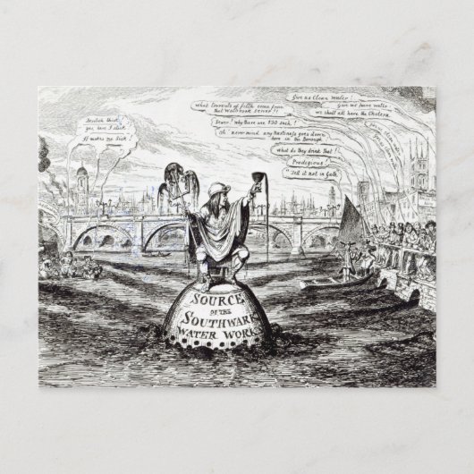 Satirische Cartoon over het Bedrijf van het Water Briefkaart (Voorkant)