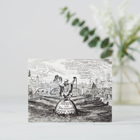 Satirische Cartoon over het Bedrijf van het Water Briefkaart (Staand voorkant)