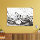 Satirische Cartoon over het waterbedrijf Canvas Afdruk (Insitu (Woonkamer))