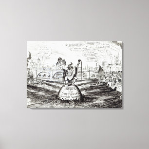 Satirische Cartoon over het waterbedrijf Canvas Afdruk