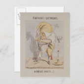 Satirische fantasieën, karikatuur van Adolphe Briefkaart (Voorkant / Achterkant)