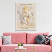 Satirische fantasieën, karikatuur van Adolphe Canvas Afdruk (Insitu (Woonkamer))