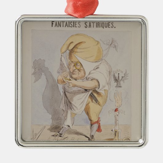 Satirische fantasieën, karikatuur van Adolphe Metalen Ornament (Voorkant)