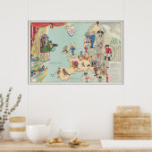  satirische kaart poster (Keuken)