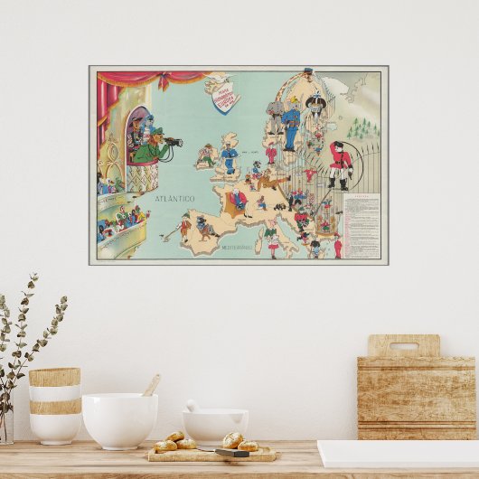  satirische kaart poster (Keuken)