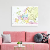 Satirische kaart van Europa | 1871 Canvas Afdruk (Insitu (Woonkamer))