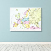 Satirische kaart van Europa | 1871 Canvas Afdruk (Insitu (Houten vloer))