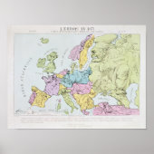 Satirische kaart van Europa | 1871 Poster (Voorkant)