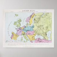 Satirische kaart van Europa | 1871