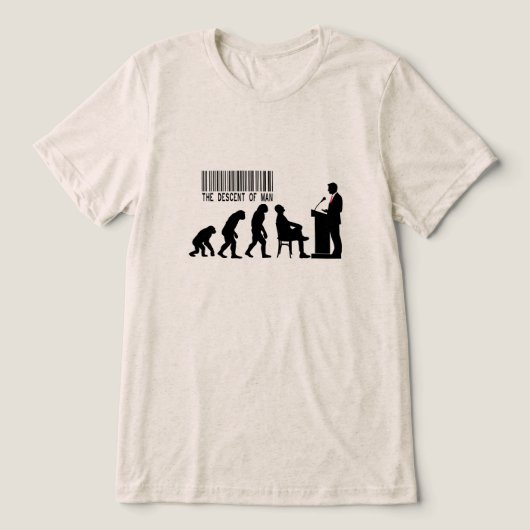 Satirische Rode Politicus Silhouet  Tri-Blend Shirt (Design voorkant)