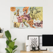  Satirische Russische Dominenkaart Poster (Thuiskantoor)