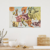  Satirische Russische Dominenkaart Poster (Keuken)