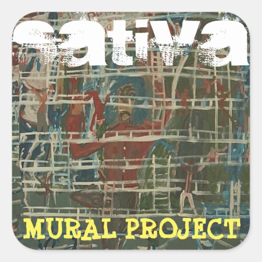 SATIVA MUURPROJECT VIERKANTE STICKER (Voorkant)