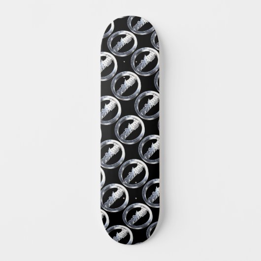 satomi motorsport chrome  persoonlijk skateboard (Voorkant)