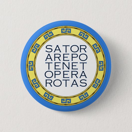SATOR Square Sacred Palindrome Emblem Button (Voorkant)