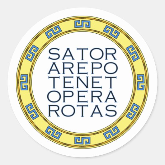 SATOR Square Sacred Palindrome Emblem Classic Roun Ronde Sticker (Voorkant)