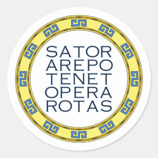 SATOR Square Sacred Palindrome Emblem Classic Roun Ronde Sticker