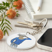 Satoru Gojo tekening gedrukt Sleutelhanger (Voorkant Rechts)