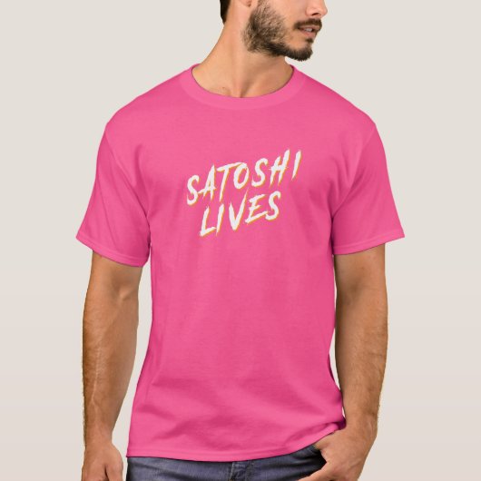 Satoshi Leeft Bitcoin 1 T-shirt (Voorkant)