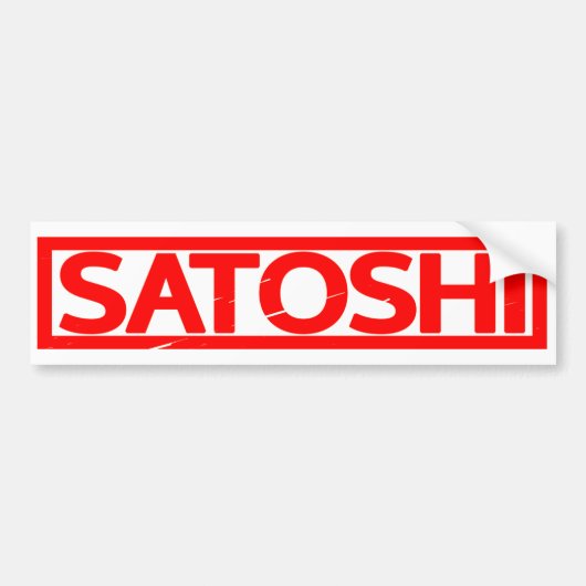 Satoshi Stamp Bumpersticker (Voorkant)