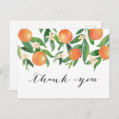 Satsuma Charcoal Bridal of Baby shower Dank u Briefkaart (Voorkant / Achterkant)