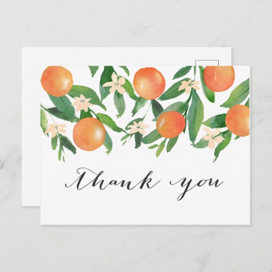 Satsuma Charcoal Bridal of Baby shower Dank u Briefkaart (Voorkant / Achterkant)