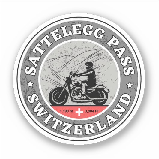 Sattelegg pass Zwitserse-alpen motortour Sticker (Voorkant)