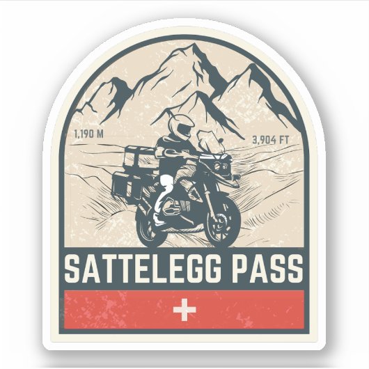 Sattelegg pass Zwitserse-alpen motortour Sticker (Voorkant)