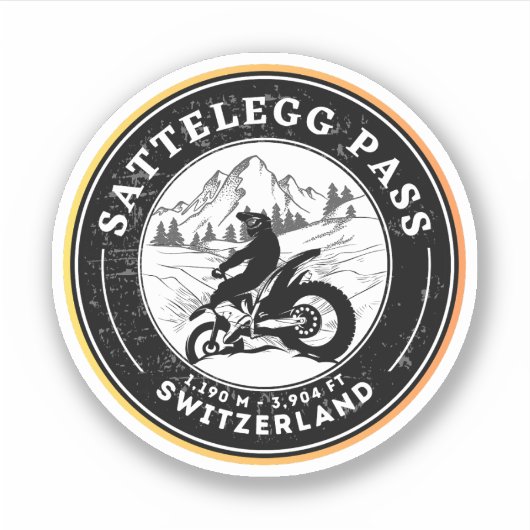 Sattelegg pass Zwitserse-alpen motortour Sticker (Voorkant)